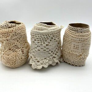 Handmade Vintage Crochet Cotton Lace Trim Choice of Three Patterns Widths